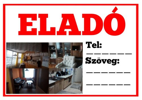 Eladó tábla szerkeszthető (4 db. képpel) 003