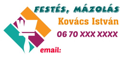 Festő és mázoló névjegykártya