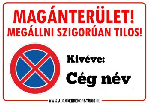 Megállni Tilos figyelemfelhívó tábla 003